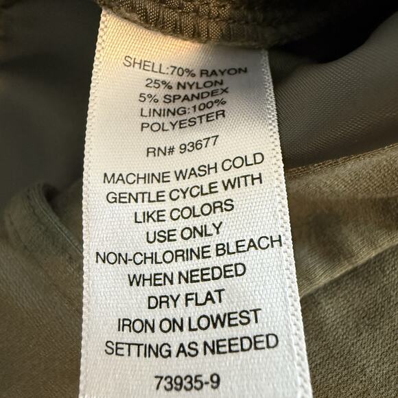 Liz Claiborne Womens Size 14 Green Casual Pants Office Mid-Rise Timeless Simple - Picture 10 of 11